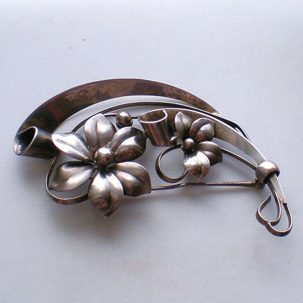 Modernist Designer Signed Solid Sterling Silver 9… - image 4